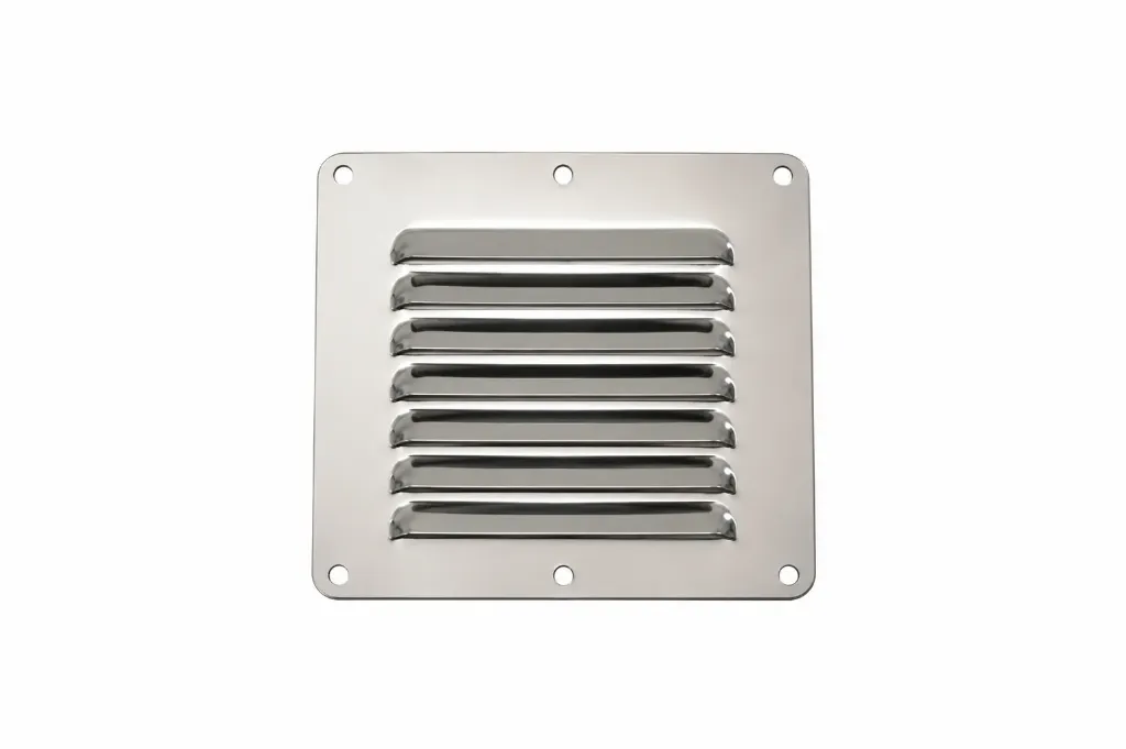 Grille de ventilation dim. 127 x 115 x 1 mm. Inox