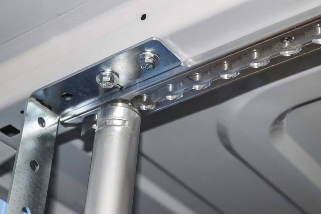 Kit de 4 barres de maintien vertical ALUMINIUM, Revétues Gomme, 1680 à 2050 mm - 2 x 2 Ml de Rail Aluminium Plat RAE/10