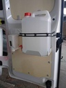 Iron jerrycan holder for 5 L plastic jerrycan. with tap, retaining strap and 5 L food jerrycan. INCLUDED.