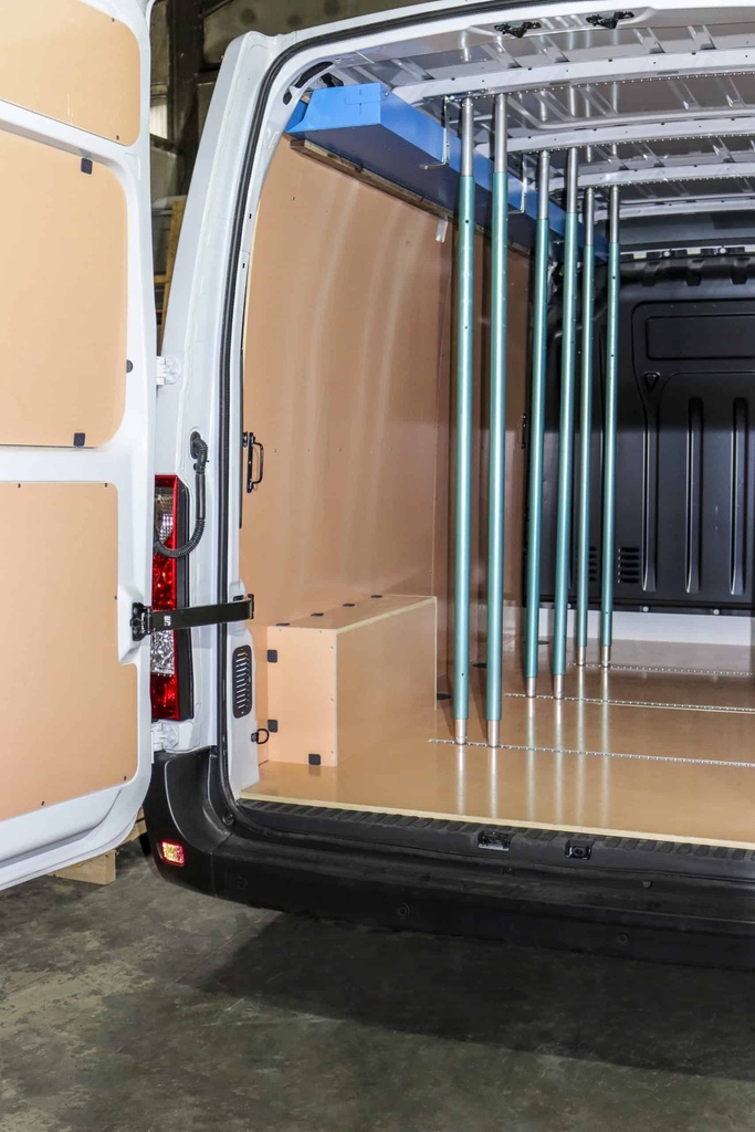 Kit de 4 barres de maintien vertical ALUMINIUM, Revétues Gomme, 1680 à 2050 mm - 2 x 2 Ml de Rail Aluminium Plat RAE/10