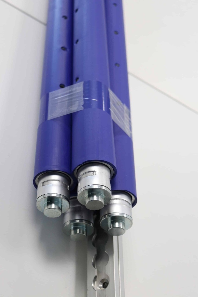 Kit de 4 barres de maintien vertical ALUMINIUM, Revétues Gomme, 1680 à 2050 mm - 2 x 2 Ml de Rail Aluminium Plat RAE/10