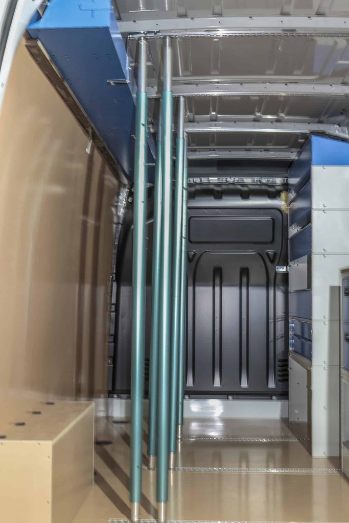 Kit de 4 barres de maintien vertical ALUMINIUM, Revétues Gomme, 1680 à 2050 mm - 2 x 2 Ml de Rail Aluminium Plat RAE/10