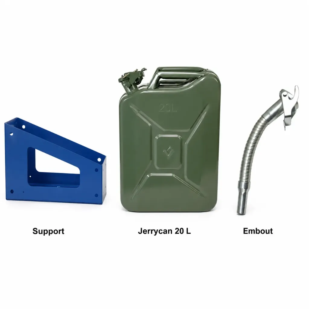 Tuyau pour carburant, à appliquer à la jerrycan en fer.