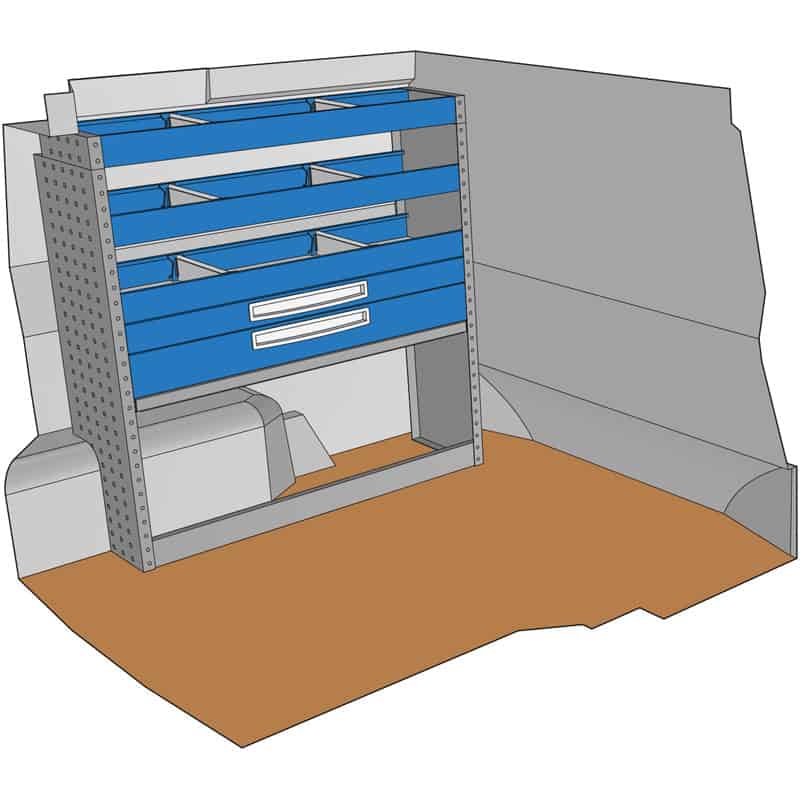 Composition pour NEMO - FIORINO - BIPPER :
1 Couvre-Passage de roue ouvert avec arrêt de charges
1 Tiroir sur glissières H 108mm complet avec 2 cloisons amovibles + tapis
1 Tiroir sur glissières H 72mm complet avec 2 cloisons amovibles + tapis
2 Étagères avec 2 cloisons amovibles + tapis
1 Étagère finale avec 2 cloisons amovibles + tapis
1 Lot visserie / fixations
Dimensions : L 1014 x H 1044 x P 310/260mm
Poids : 33.29 Kg