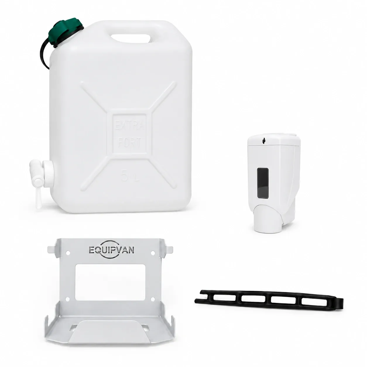 [KLM05] Kit lave-mains : jerrycan avec robinet 5 L pour eau + support jerrycan + porte-savon