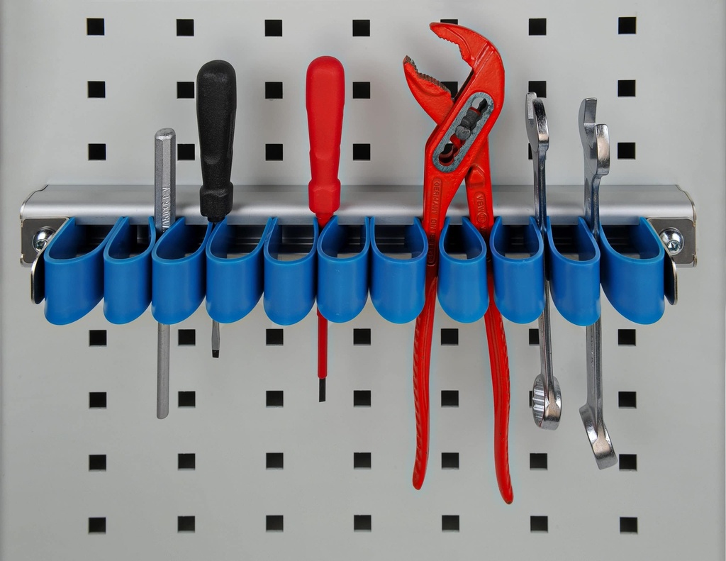 Barre en aluminium Syncroblock L. 360 mm avec porte-outil avec ressorts en plastique H. 49 mm