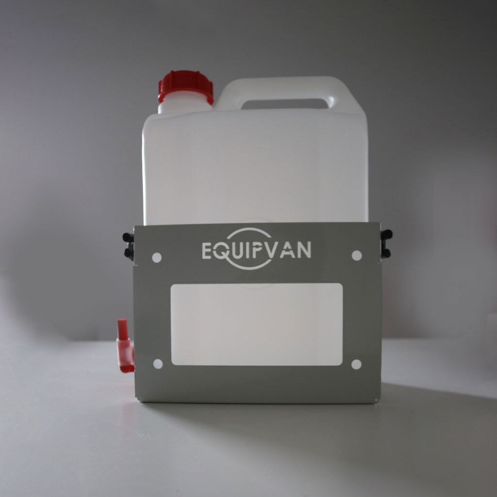 Porte - jerrycan en fer pour jerrycan en plastique 10 L. avec robinet.