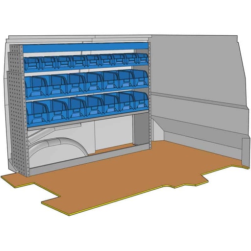 [KF42] Composition pour JUMPY XS - EXPERT COMPACT(L1) - VIVARO 2019(L1) - PROACE COURT(L0) :
1 Couvre-Passage de roue ouvert avec arrêt de charges
2 Rayonnages avec 7 bacs plastiques amovibles
1 Rayonnage finale avec 9 bacs plastiques amovibles
1 Lot visserie / fixations
Dimensions : L 1521 x H 1224 x P 310/260/210mm
Poids : 42 Kg