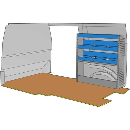 [KF58] Composition pour JUMPY M - EXPERT STANDARD(L2) - VIVARO 2019(L2) - PROACE MOYEN(L1) - TRAFIC L1 - T6 L1 - CUSTOM L1 - VITO L1 :
1 Couvre-Passage de roue ouvert avec arrêt de charges
2 Étagères avec 2 cloisons amovibles + tapis
1 Étagère finale avec 2 cloisons amovibles + tapis
1 Lot visserie / fixations
Dimensions : L 1014 x H 1080 x P 260/210 mm
Poids : 21 Kg