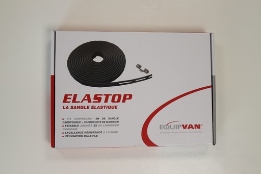 [SEL55F/2] Sangle CAOUTCHOUC élastique Noire extensible, multi réglages, utilisation POLYVALENTE longueur 2M + 4 crochets d'attache métal.